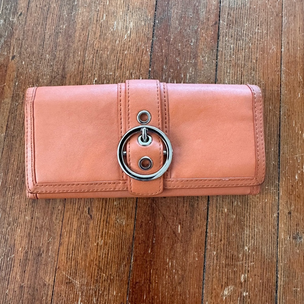 Coach genuine leather long wallet.